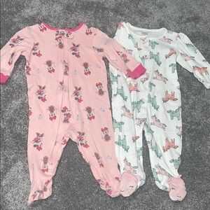 3-6mo Disney Minnie Mouse Onesie & Carter's Unicorn Onesie
